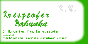 krisztofer mahunka business card